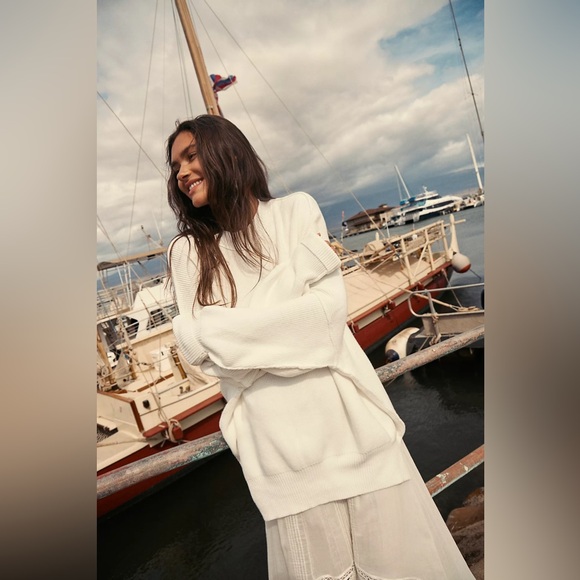 Free People Easy Street Tunic Ivory NWT Size M - Picture 4 of 5